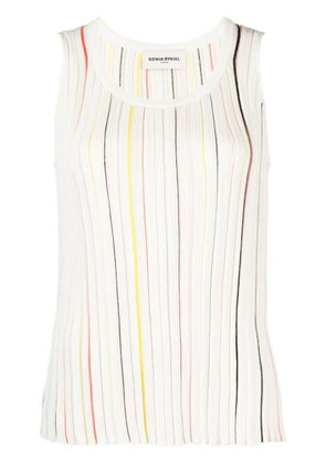 Sonia Rykiel striped cotton-blend tank top - Neutrals