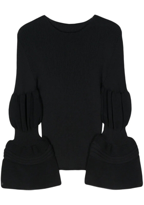Issey Miyake fine-ribbed top - Black