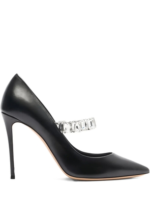 Casadei 100mm Julia Minorca crystal-embellished pointed-toe pumps - Black