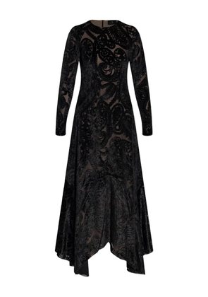 ETRO paisley-print velvet midi dress - Black