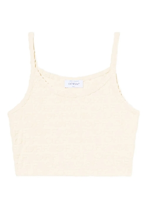 Off-White monogram embossed terry top - Neutrals