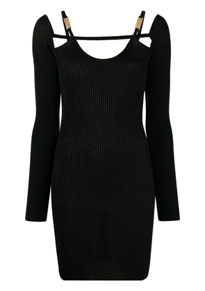 GCDS cold-shoulder knitted dress - Black