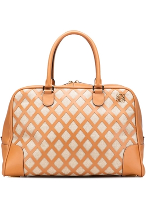 Loewe Pre-Owned 2015 Extra Large Canvas and Cut Out Leather Amazona 75 travel bag - Brown