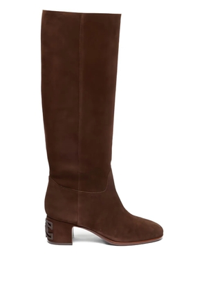 Casadei 50mm Muni Nomad suede block-heel boots - Brown