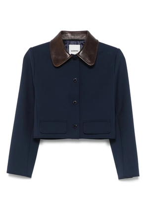 SANDRO contrasting-collar jacket - Blue