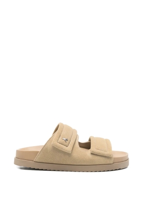 Patrizia Pepe suede logo-detail sandals - Neutrals