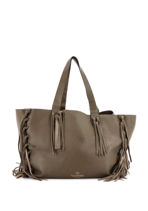 Valentino Garavani Pre-Owned C-Rockee Fringe Leather Medium tote bag - Green