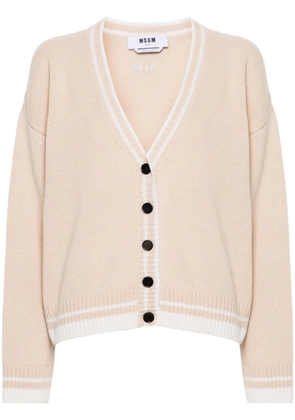 MSGM embroidered-logo cardigan - Neutrals