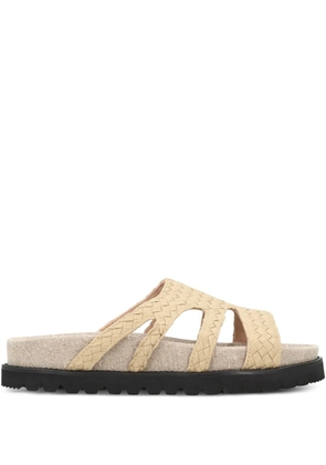 Alberta Ferretti woven-design round-toe sandals - Neutrals