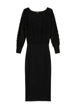 TWINSET textured-fringe midi dress - Black