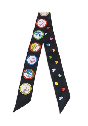 Hermès Pre-Owned 2010-2025 Tea Time Silk Twilly Scarf scarves - Black