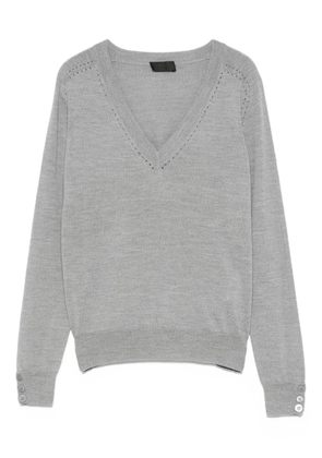 LIU JO button-cuff V-neck top - Grey