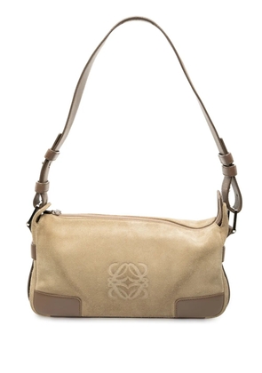 Loewe Pre-Owned 1990-2000 Suede Anagram shoulder bag - Brown