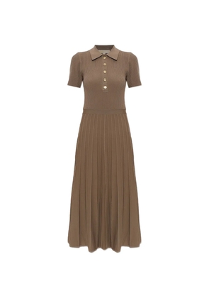 Michael Michael Kors half-button pleated midi dress - Brown