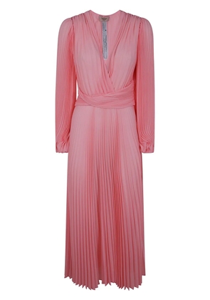 TWINSET pleated georgette midi dress - Pink