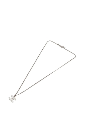 CHANEL Pre-Owned 2012 CC Silver Plated Rhinestones Pendant Necklace costume necklace