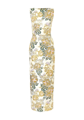 Carolina Herrera floral-jacquard maxi dress - Neutrals