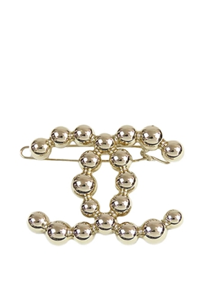 CHANEL Pre-Owned 2021 CC Gold Plated Beaded Barrette