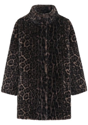 Apparis leopard-print faux fur coat - Brown