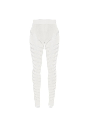 Manière De Voir knitted spiral contour leggings - White