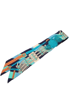 Hermès Pre-Owned 20th Century Objets de Curiosite Silk Twilly Scarf scarves - Blue