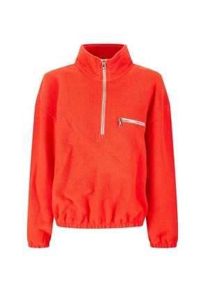 Rier zip-collar fleece sweatshirt - Orange