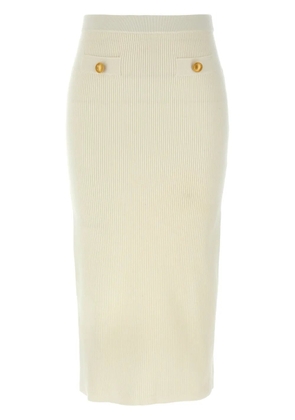 Alessandra Rich high waisted midi skirt - White
