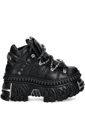 NEW ROCK flame-detailed platform sneakers - Black