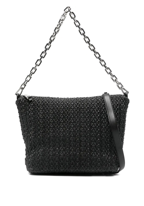 Emporio Armani chain-strap woven shouler bag - Black