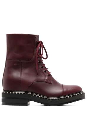 Chloé Noua lace-up leather boots - Red