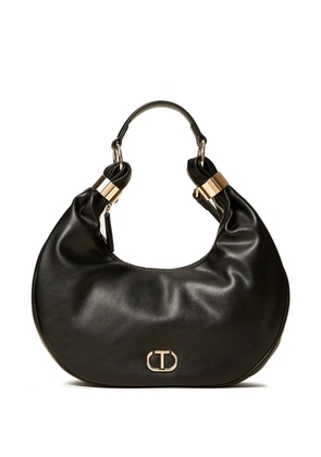 TWINSET Eclipse crescent-shape logo-detail shoulder bag - Black