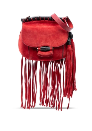 Gucci Pre-Owned 2016-2025 Small Leather Bamboo Nouveau Fringe crossbody bag - Red