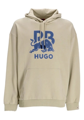 HUGO logo-print hoodie - Neutrals