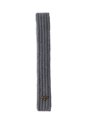 Prada enamelled triangle rib knit scarf - Grey