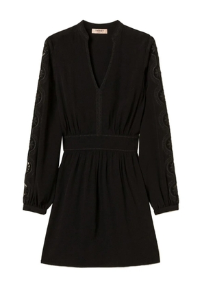 TWINSET embroidered V-neck mini dress - Black