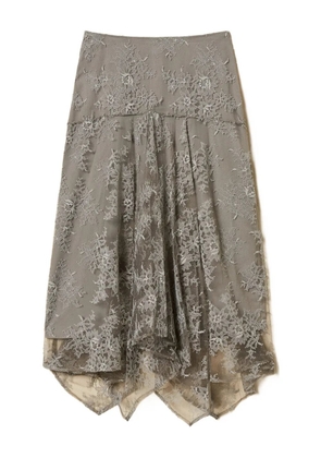 TWINSET lace asymmetric midi skirt - Grey