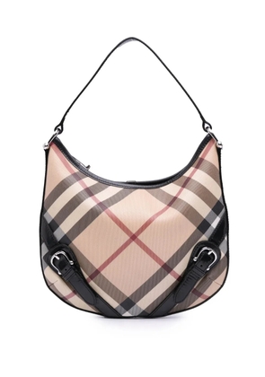 Burberry Pre-Owned 2000-2017 Supernova Check Coated Canvas Larkin hobo bag - Brown