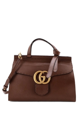 Gucci Pre-Owned GG Marmont Top Handle Bag Leather Small satchel - Brown
