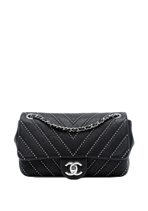 CHANEL Pre-Owned 2017-2018 Small Chevron Calfskin Stud Wars Flap crossbody bag - Black