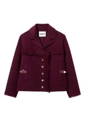 Claudie Pierlot fringe-detail single-breasted coat - Purple
