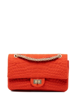 CHANEL Pre-Owned 2006-2008 Reissue 2.55 Quilted Jersey Coco Croc Double Flap 225 shoulder bag - Orange