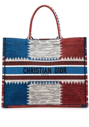 Christian Dior Pre-Owned 2019 Large Canvas French Flag Book tote bag - Blue