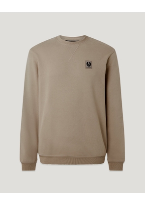 Belstaff Sweatshirt Men's Cotton Fleece Dark Sand Size 2XL