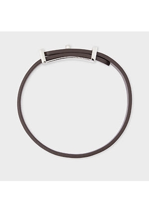 Paul Smith Brown Signature Buckle Leather Bracelet