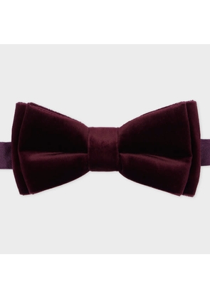 Paul Smith Burgundy Velvet Pre-Tied Bow Tie Red