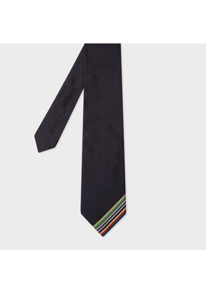 Paul Smith Navy Placement 'Signature Stripe' Silk Tie Blue