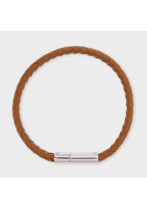 Paul Smith Tan Braided Leather Bracelet Brown