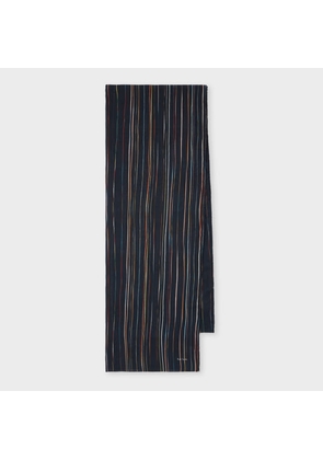 Paul Smith Dark Blue 'Signature Stripe' Scarf