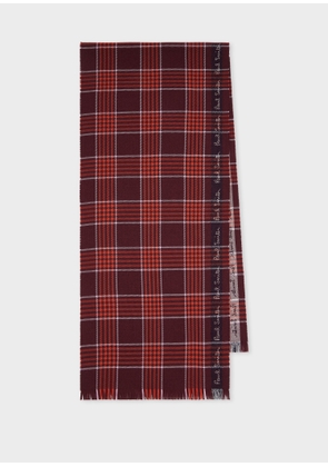 Paul Smith Red Border Check Scarf