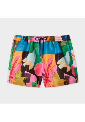 Paul Smith 'River Collage' Print Swim Shorts Pink